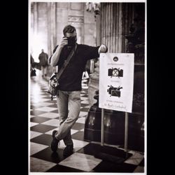 Full length of young man walking in corridor