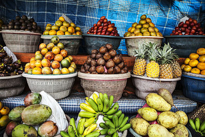 Fruits for sale at market stall