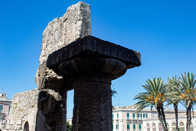 A column of the temple of apollo in ortigia, siracusa.