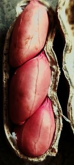 High angle view of pink vegetables