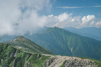 Scenic view of mountains against sky