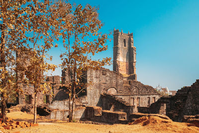View of historical building against blue sky