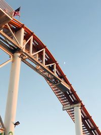 Low angle view of bridge against clear sky