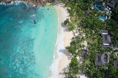 High angle view of sea against sky