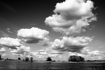 Scenic view of land against sky