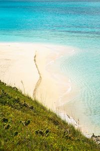 High angle view of beach against sky