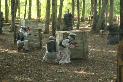 Group of people in the forest