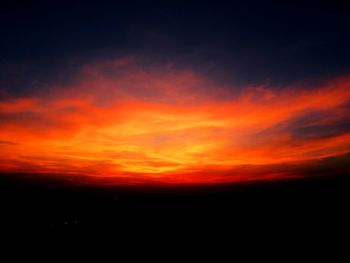 Silhouette of red sky at sunset