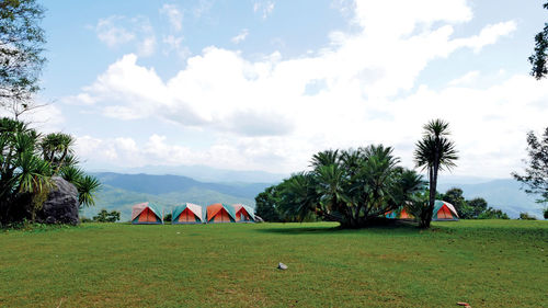 Scenic view of field against sky