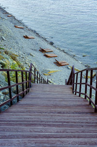 Wooden pier on sea shore