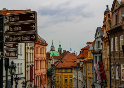 Low angle view of buildings in city