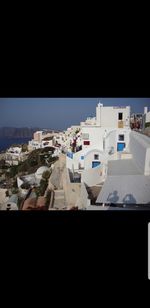 High angle view of townscape against clear sky