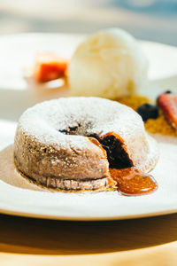 Close-up of dessert in plate