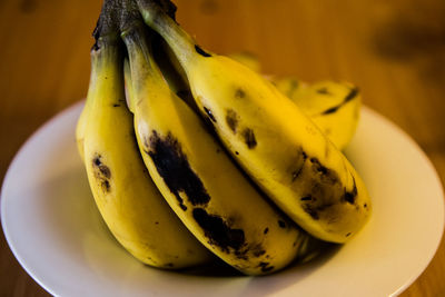 Close-up of bananas in plate