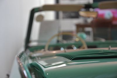 Close-up of piano keys on table