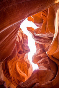 Low angle view of rock formations