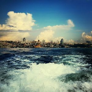 View of sea against cloudy sky