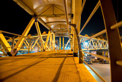 Surface level of railway bridge at night