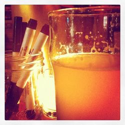 Close-up of drink on table