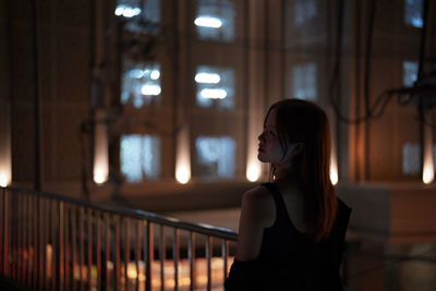 Side view of woman looking away