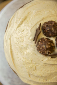 High angle view of ice cream in bowl