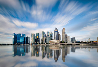Reflection of city in water