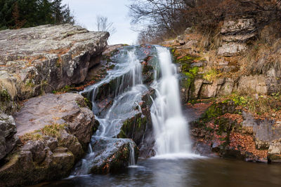 Scenic view of waterfall in forest