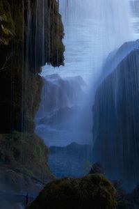 Scenic view of waterfall