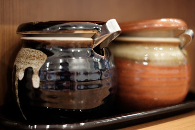 Close-up of food on table