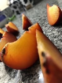 Close-up of orange on table