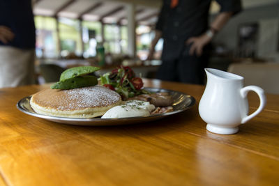 Close-up of food on table