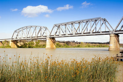 Bridge over river against sky