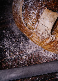High angle view of bread on table