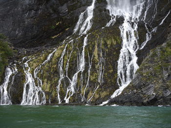 Scenic view of waterfall