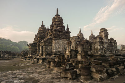 Temple against building