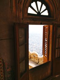 View of sky seen through window