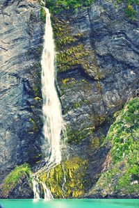 Water flowing through rocks