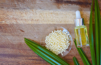 High angle view of food on table