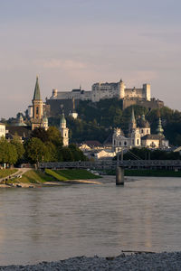 View of river with buildings in background