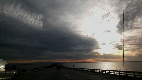 Scenic view of sunset over sea