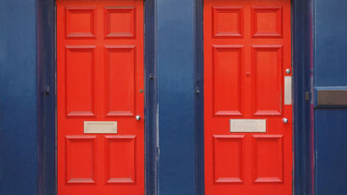 Closed blue door