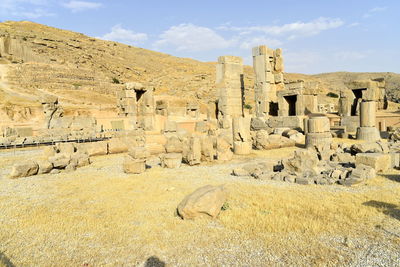 Persepolis, achaemenid empire, shiraz, fars, iran, the hundred column hall the treasury persepolis