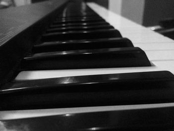 Close-up of piano keys