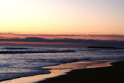 Scenic view of sea during sunset