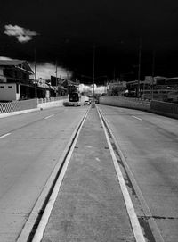 Empty road in city