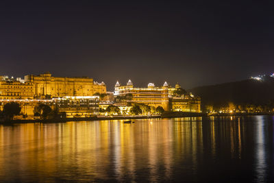 Illuminated city at night