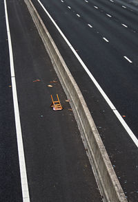High angle view of vehicles on road