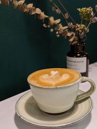 Close-up of coffee on table