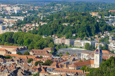 High angle shot of townscape