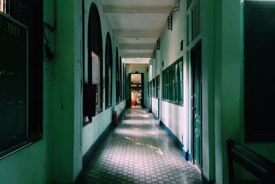 Empty corridor in building